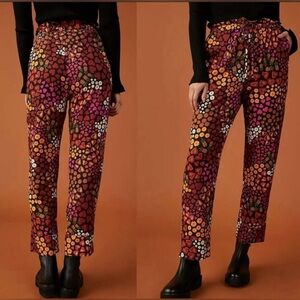 Farm Rio | Elodie Drawstring Floral Heart Cropped Pants | Women’ Size Small